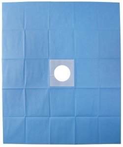 Telo sterile blu 2 veli 50 x 70 cm con foro adesivo 7 cm